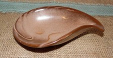 RARE FRANKOMA FREE FORM ASHTRAY BROWN SATIN SIGNED JOHN FRANK