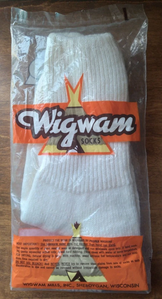 Nuevo de Lote Antiguo WIGWAM Talla Sta LANA Y ALGODÓN Talla 10.5 11 Sellado EE. UU. AÑOS 70 80 INVIERNO Foto 2 de 3