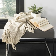 SAFAVIEH Danita Throw Blanket  Beige 
