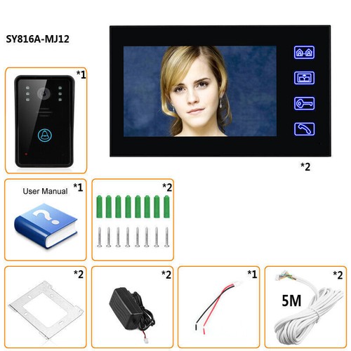 Wired Door Phone Doorbell Touch Key 7" Lcd Video With Ir Camera Home Security AE - Picture 29 of 173