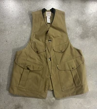 Vintage Filson Tin Cloth Hunting Vest Men's Sz 32 Half Moon VGUC Vintage