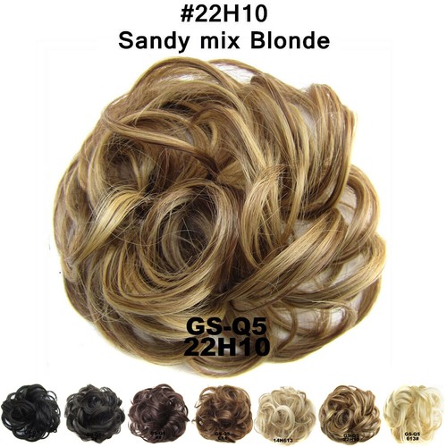 Hair Bun Ponytail Thick Curly Messy Bun Hair Piece Scrunchie Updo Hair Extension - Picture 12 of 29
