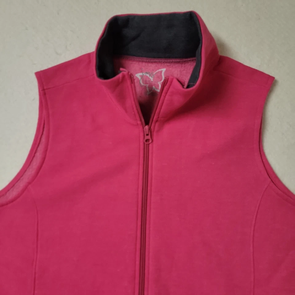 JUST MY SIZE JMS 1X Rosa Forrado de Vellón Sin Mangas Bolsillos con Cremallera Completa Nuevo sin Etiquetas  Foto 2 de 4