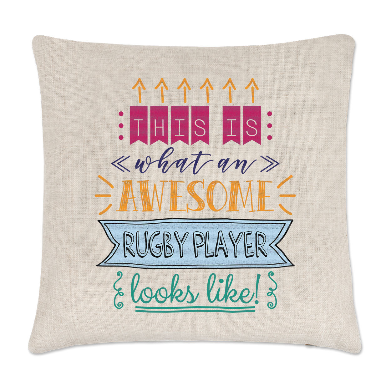 This Is What An Awesome Rugby Player Looks Like Linen Cushion Cover Pillow