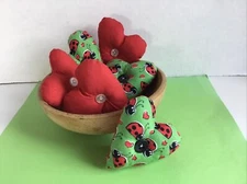Ladybug print Bowl Fillers Hearts Cupboard Tucks ornies basket fillers 