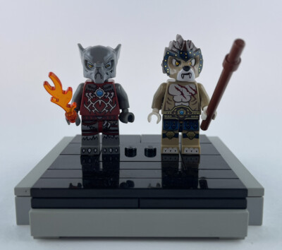2 x LEGO  CHIMA Minifiguren mit Zubehör / WAKZ LOC026 / LONGTOOTH loc027