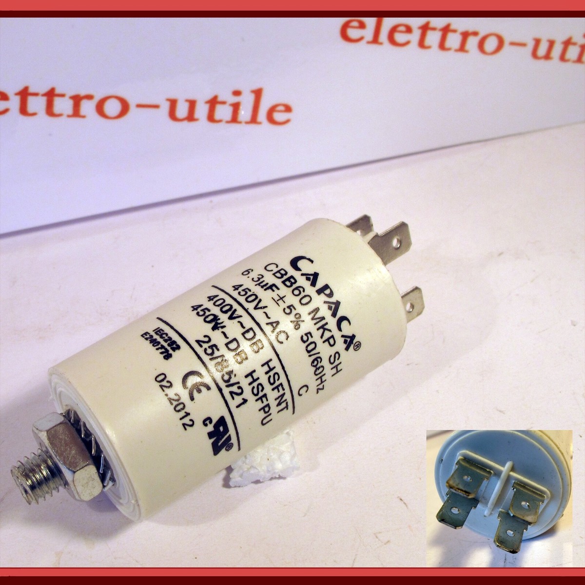 Condensatore Con Cavi Connettore Condensatore Motore Universale 20 UF 400- 500V - Con Cavo E Connettore Volante, Per Avviamento Motori Ricambio Motore Elettrico Generico - Foto 5