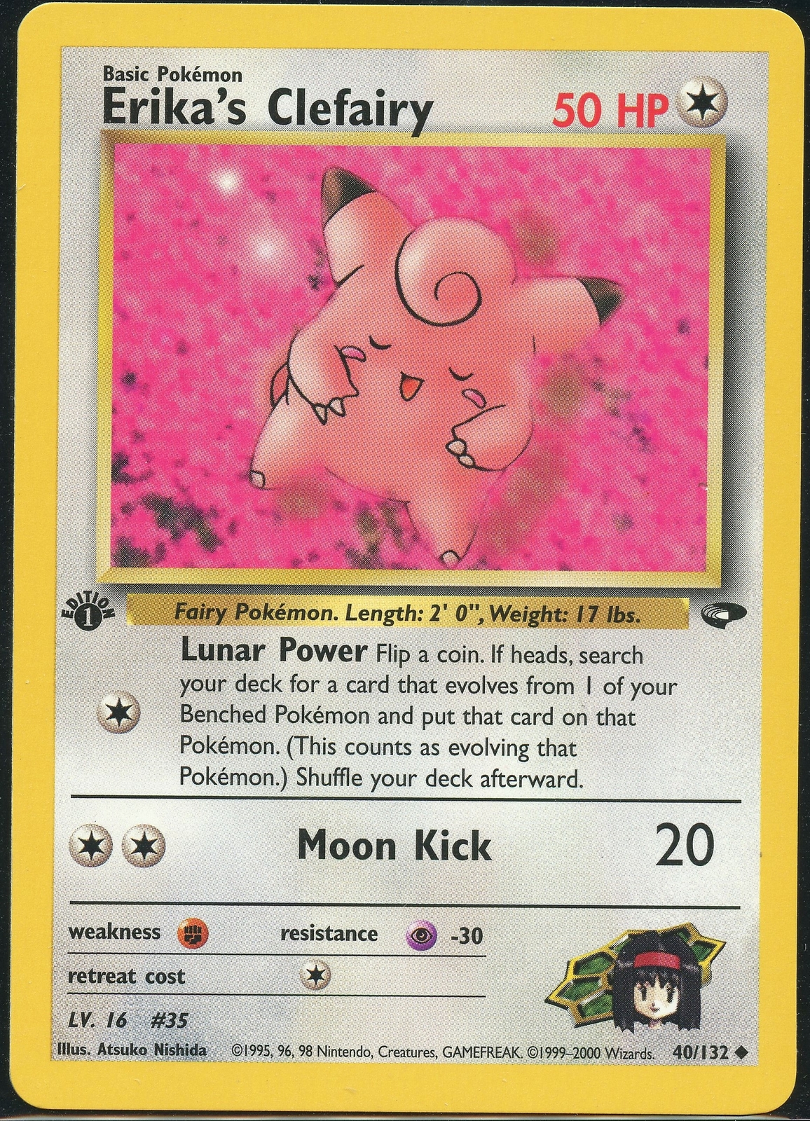 Pokemon 1st Edition Erika's Clefairy 40/132 Gym Challenge - NM/Mint