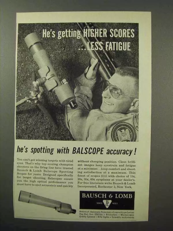 1960 Bausch & Lomb Balscope Spotting Scope Ad | eBay