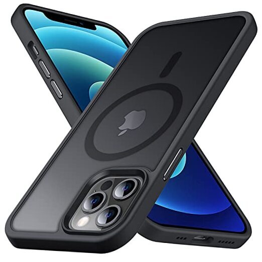 Designed for iPhone 12/12 Pro Case, [Compatible with Magsafe] Super Soft Black