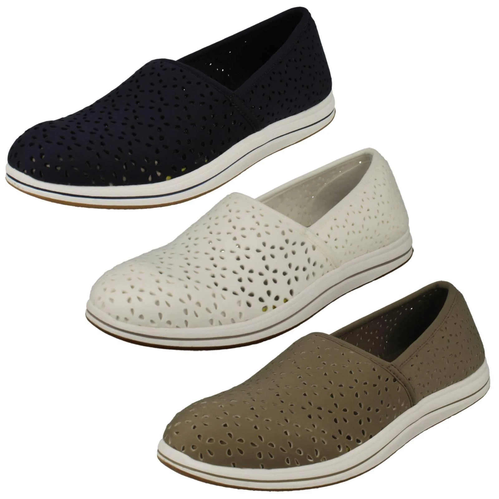 Mocassini donna Clarks leggeri stile cloudstepper scarpe estive Brinkley Emily