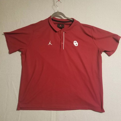 Oklahoma University Sooners Air Jordan Football Polo Men's XXL Crimson & Creme - 第 1/9 張圖片