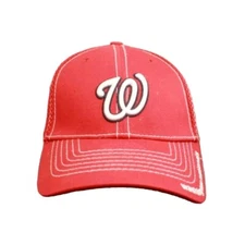 Gently Worn New Era Washington Nationals Mesh Small Medium Fit Cap White Accents