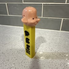 Vintage Pez Bald Man Boy Yellow Stem 2.6 No Feet Made in Austria