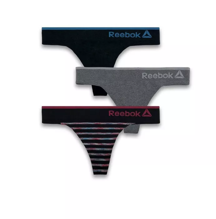 XL Reebok Seamless Thongs Womens Underwear 3 Pack Performance Training