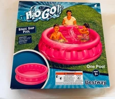 Space Ship Inflatable Blow Up Kids Swimming Pool H2O GO Pink New NIB 135 Gallons