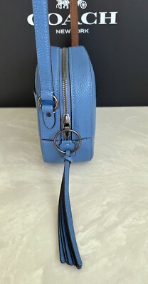 NEW COACH X KEITH HARING BLUE BOOM BOX CAMERA BAG GLITTER XBODY