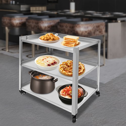 3 Tier Stainless Steel Kitchen Trolley Cart Utility Serving Storage Rolling Cart - Picture 4 of 18