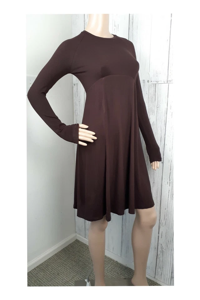 Isabella Oliver Danbury Dress Maternity Brown Knit Jersey Stretch Empire Waist 0 - Image 4 of 4