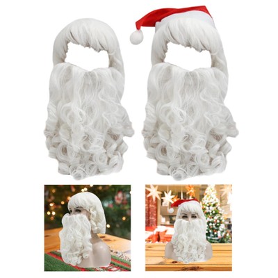 Weihnachtsmann Haar und Bart Set für Weihnachten Verkleiden für Karneval Maskerade