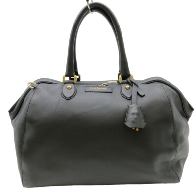 Authentic J&M DAVIDSON Ingrid Boston Bag Hand Bag Black Leather 