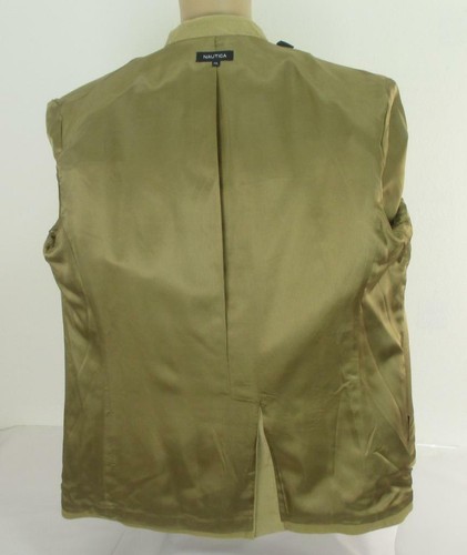 48 R 47 (XXL) Nautica Beige Corduroy 14 Wale 3 Btn Mens Jacket Sport Coat Blazer - Picture 7 of 8