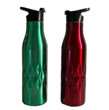 Primula 18oz Stainless Steel Water Bottle New Christmas Theme Choose Red / Green