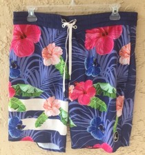 Wave Life Men s Size 36 Floral Hibiscus Print Board/Swim Shorts Trunks Lined
