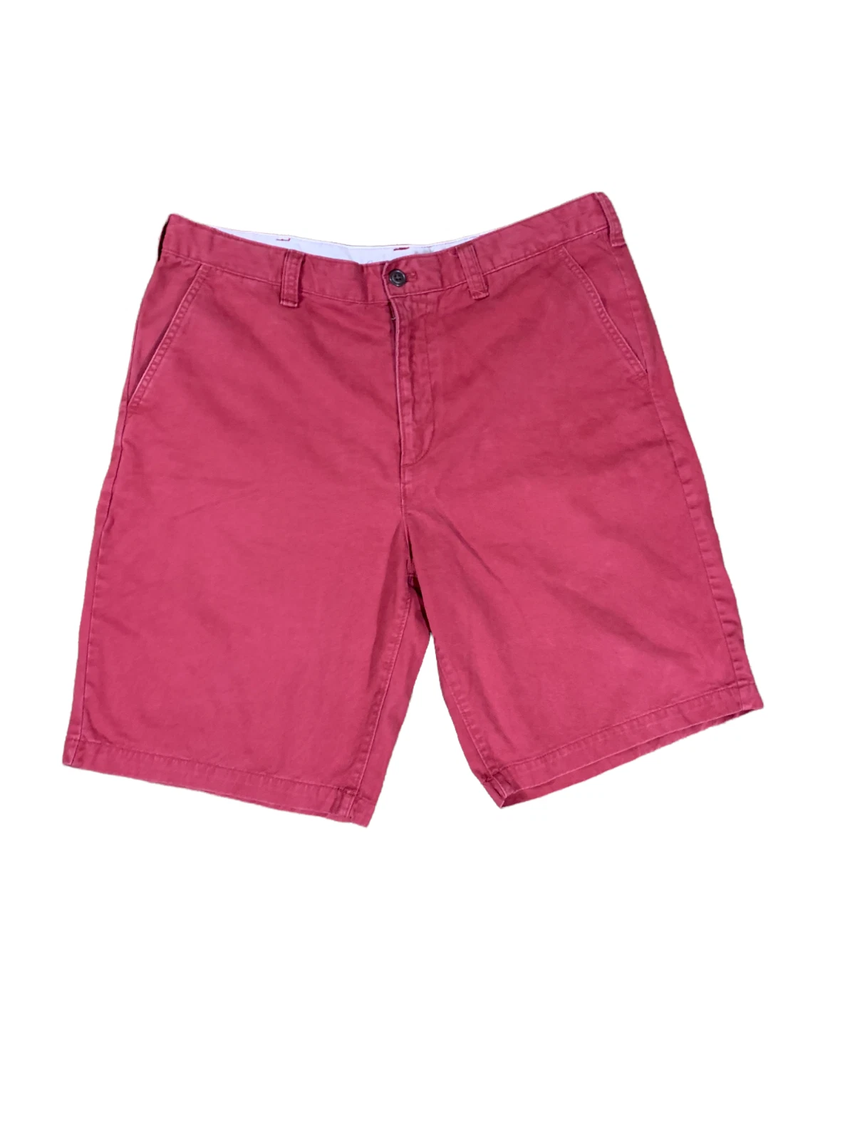 Eddie Bauer 36" Legend Wash Red Hiking Fishing Casual Flat Front Chino Shorts