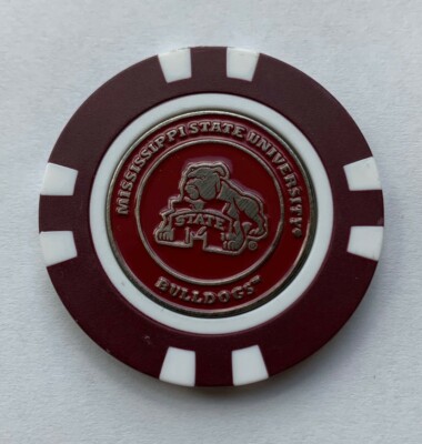 New Team Golf Mississippi State Bulldogs Magnetic Poker Chip w Golf Ball Marker