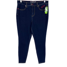 Peace Love World Women's Pull-on Regular 5-Pocket Jeggings Dark Wash Size 10