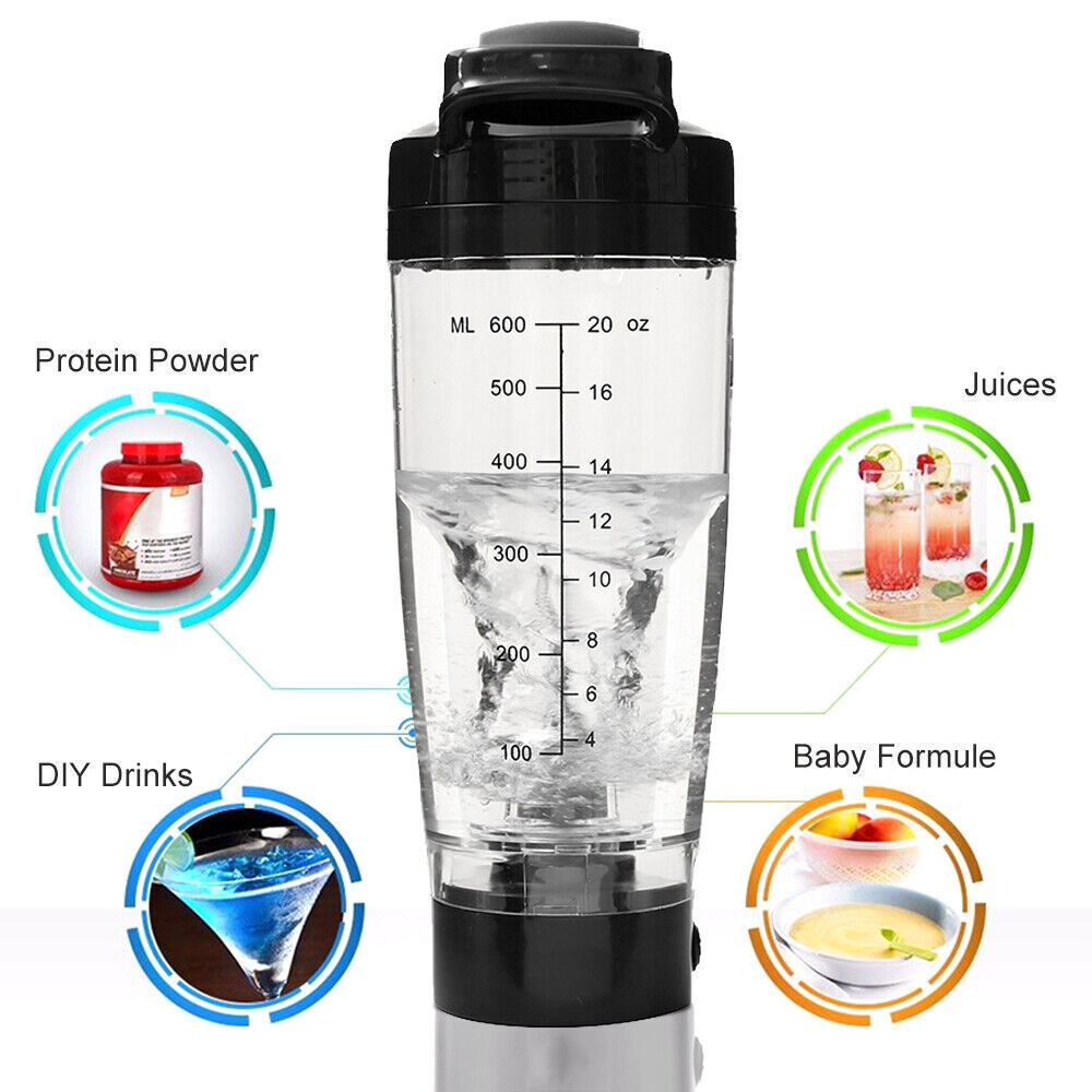 Elektrischer Protein Shaker Trinkflasche 600ml Eiweiß Shaker Fitness Standmixer