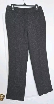 NWT Rafaella Studio Sz 6 Grey Tweed Like Material Womens Pants 