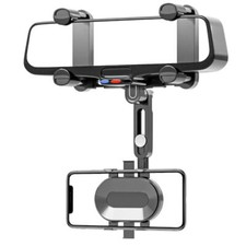 Soporte para tel fono para coche con espejo retrovisor giratorio y retr ctil