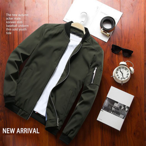 Herren Bomber Reißverschluss Jacke Männer Freizeit Streetwear Hip Hop Slim Fit Baseballmäntel - Bild 17 von 18