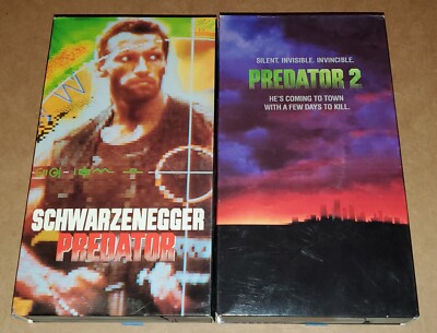 Predator Arnold Schwarzenegger VHS Lot 1 & 2 Movies Tapes 1988 1991 