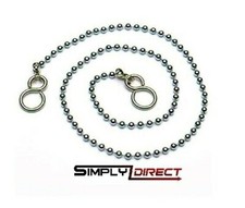 Merriway Ball Type Basin Chain with S Hook, 300mm (12 inch) - Chrome Plated