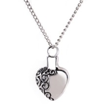 Heart Urn Cremation Pendant Ash Holder Mourning Memorial Necklace Locket Pet