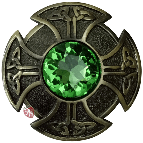 Scottish Kilt Fly Plaid Brooch Various Stone 3" Celtic Knot Pin Brooch Antique - Picture 8 of 12