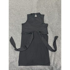 LoveLoveLove Women's Size M Mini Dress Black Halter Tie Back Keyhole Sleeveless