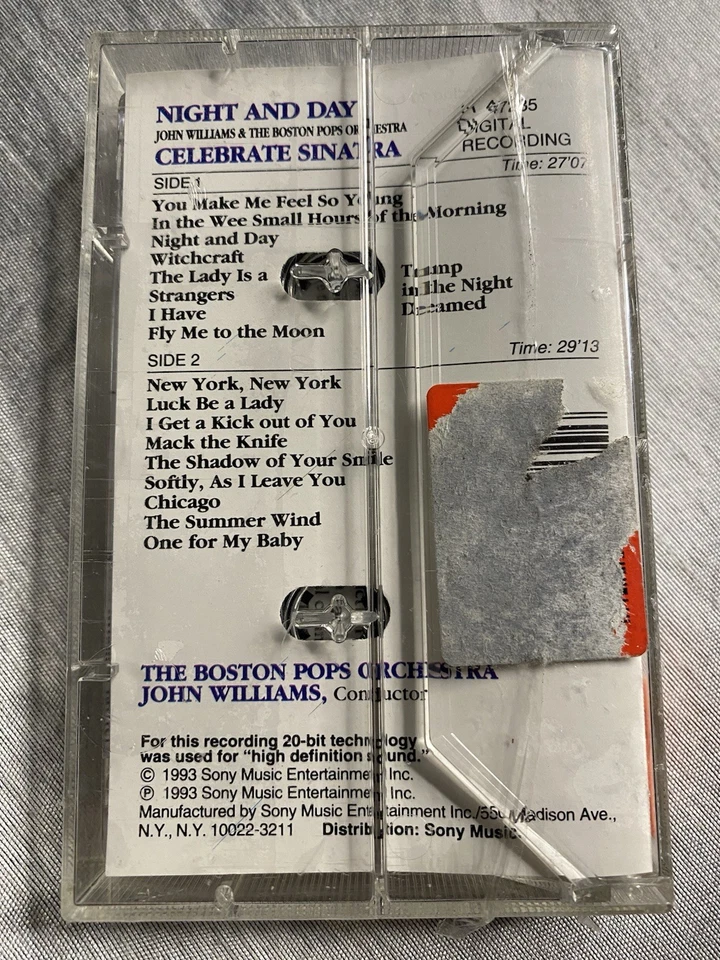 Night  Day John Williams The Boston Pops Orchestra Cassette 1993..116 - Image 2 of 2