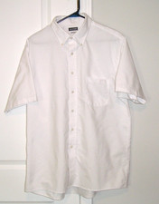 NEW VAN HEUSEN REGULAR FIT WRINKLE FREE WHITE SS DRESS SHIRT 16-16.5-L