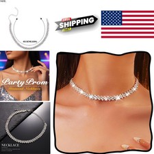 Gorgeous Rhinestone Choker Necklace Sparkly Crystal for Special Occasions