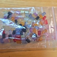 Multicolor Transparent Loose Glass Tube Beads 6mm for Jewelry Making