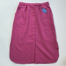 Vintage Pink Modest Button Down Skirt Sz 13 with Pockets New Old Stock NOS
