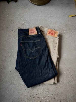Mens Levi's 501 dark wash & wet sand jean bundle |Size: 36Wx32L