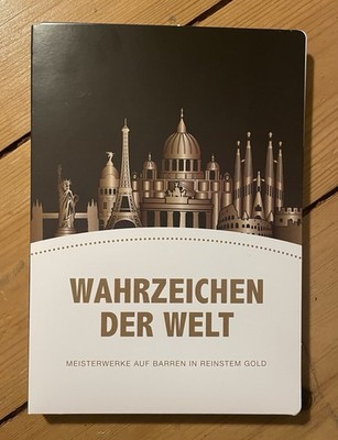 Folder WAHRZEICHEN DER WELT für MDM 1/100 Goldbarren Sammelalbum, ohne Inhalt