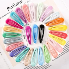 20 Pcs Enamel Metal Snap Barrettes Hair Clips BB Hairpins 2" for Women Girls