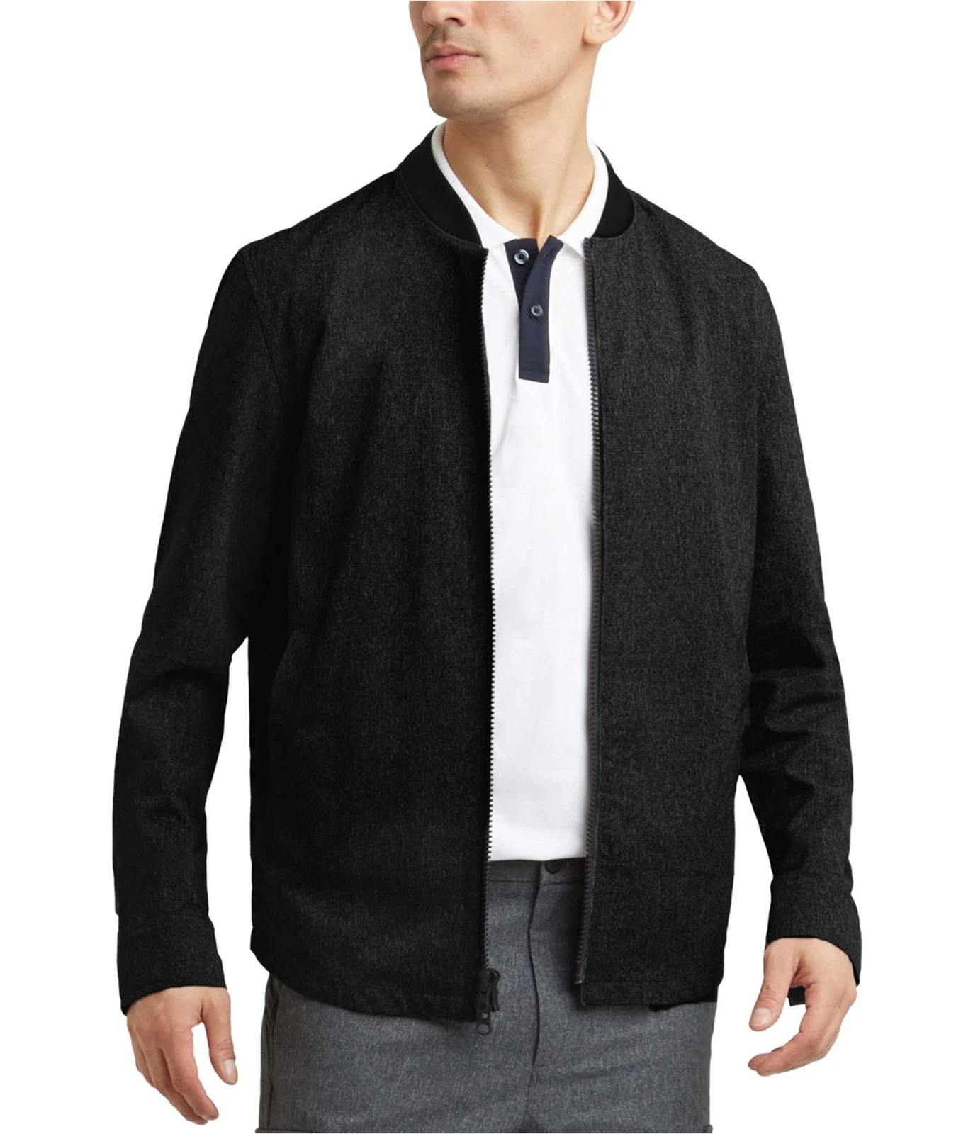 Kenneth Cole Mens New York Tech Mesh Bomber Jacket, Black Size XXL - product detail image 1