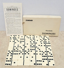 Vintage Puremco Marblelike 616 Dominoes Double 6 Set of 28 USA Made